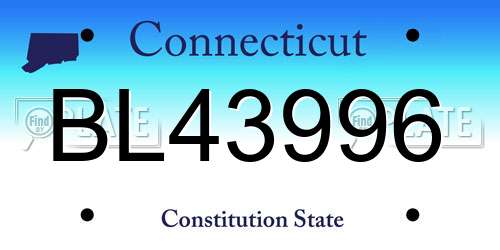 BL43996 Connecticut License Plate