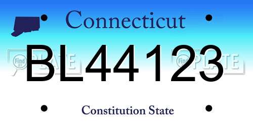 BL44123 Connecticut License Plate