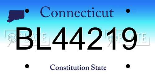 BL44219 Connecticut License Plate