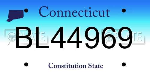 BL44969 Connecticut License Plate