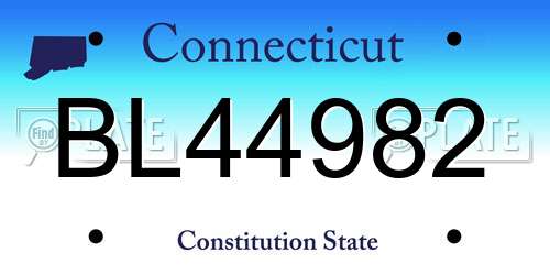 BL44982 Connecticut License Plate