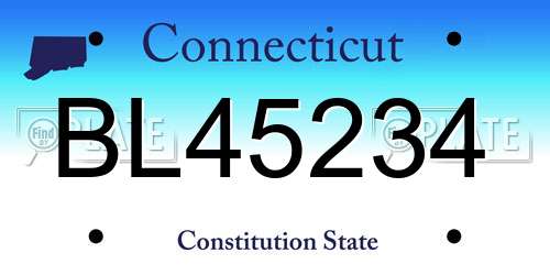 BL45234 Connecticut License Plate