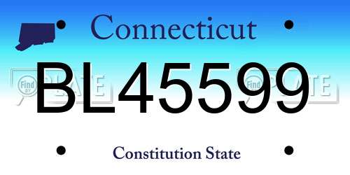 BL45599 Connecticut License Plate