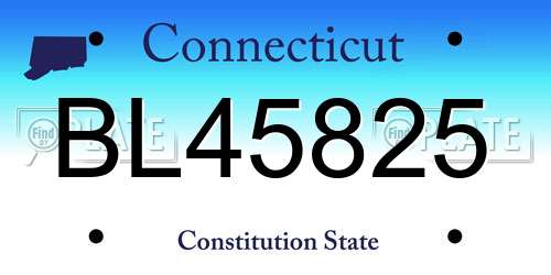 BL45825 Connecticut License Plate