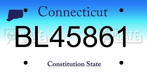 BL45861 Connecticut License Plate