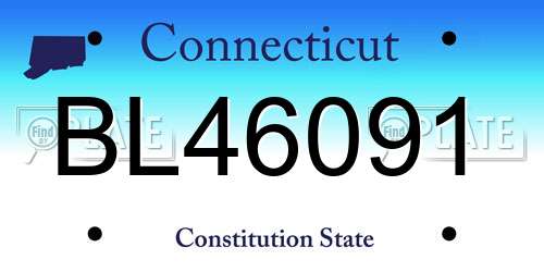 BL46091 Connecticut License Plate