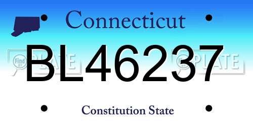 BL46237 Connecticut License Plate