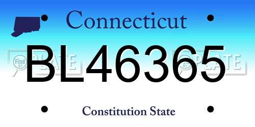 BL46365 Connecticut License Plate