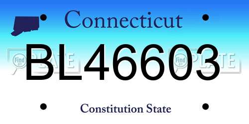 BL46603 Connecticut License Plate