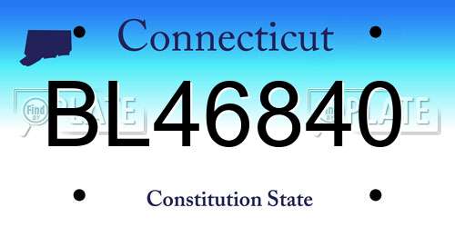 BL46840 Connecticut License Plate
