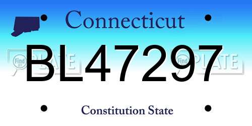 BL47297 Connecticut License Plate