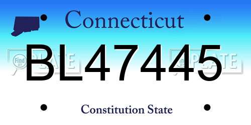 BL47445 Connecticut License Plate