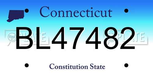 BL47482 Connecticut License Plate