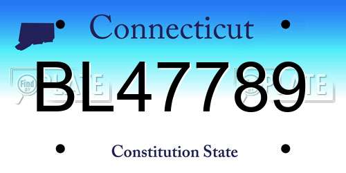 BL47789 Connecticut License Plate