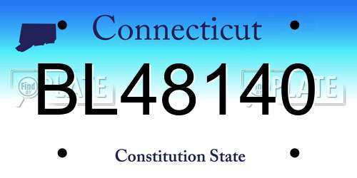 BL48140 Connecticut License Plate