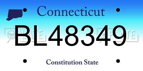 BL48349 Connecticut License Plate