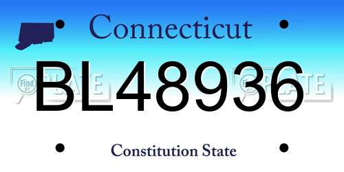 BL48936 Connecticut License Plate