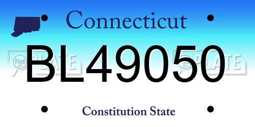 BL49050 Connecticut License Plate