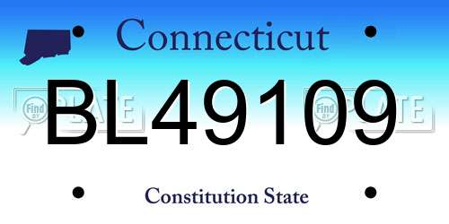 BL49109 Connecticut License Plate