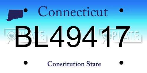 BL49417 Connecticut License Plate