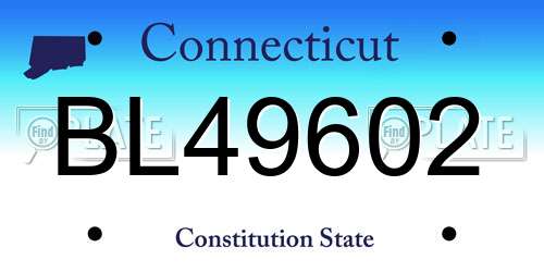 BL49602 Connecticut License Plate