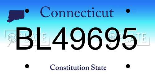 BL49695 Connecticut License Plate