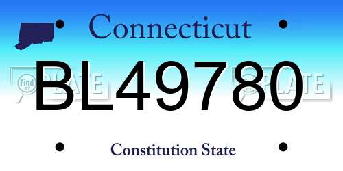 BL49780 Connecticut License Plate