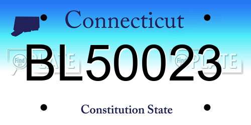 BL50023 Connecticut License Plate