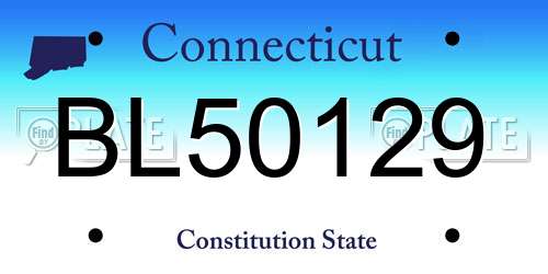 BL50129 Connecticut License Plate