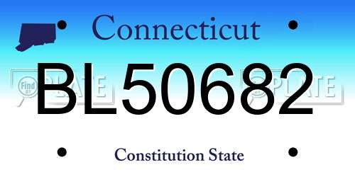 BL50682 Connecticut License Plate