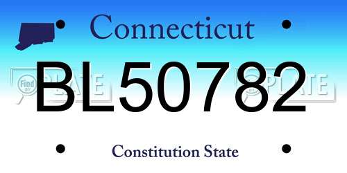 BL50782 Connecticut License Plate