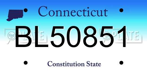 BL50851 Connecticut License Plate