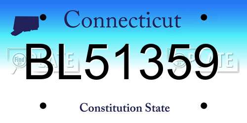 BL51359 Connecticut License Plate