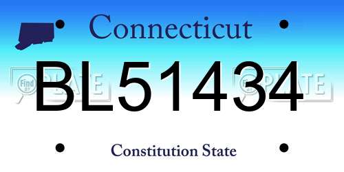 BL51434 Connecticut License Plate