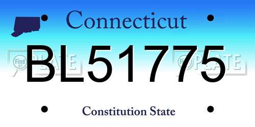 BL51775 Connecticut License Plate