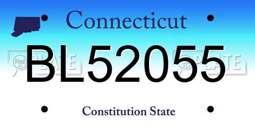 BL52055 Connecticut License Plate
