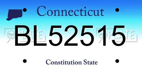 BL52515 Connecticut License Plate