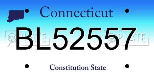 BL52557 Connecticut License Plate