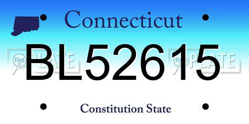 BL52615 Connecticut License Plate