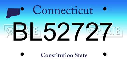 BL52727 Connecticut License Plate