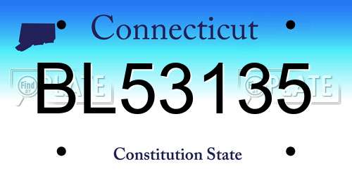 BL53135 Connecticut License Plate