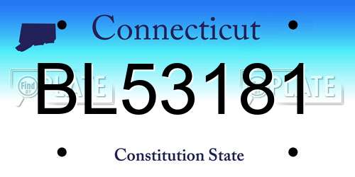 BL53181 Connecticut License Plate