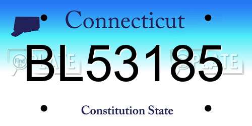 BL53185 Connecticut License Plate
