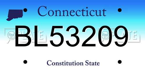 BL53209 Connecticut License Plate
