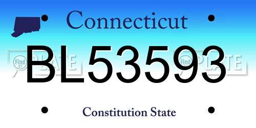 BL53593 Connecticut License Plate