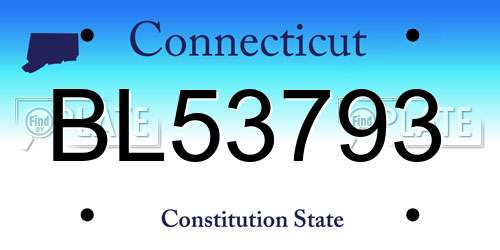 BL53793 Connecticut License Plate