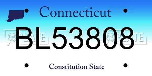BL53808 Connecticut License Plate