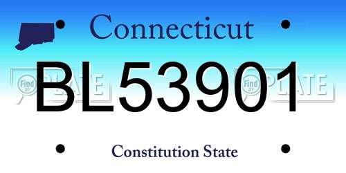 BL53901 Connecticut License Plate