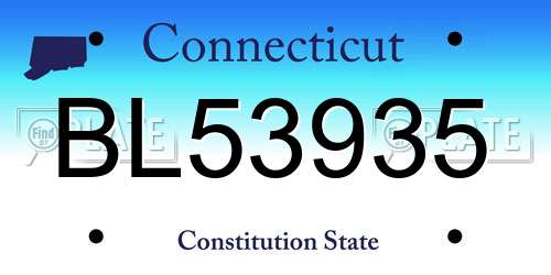 BL53935 Connecticut License Plate