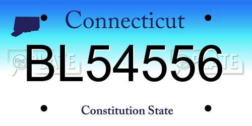 BL54556 Connecticut License Plate